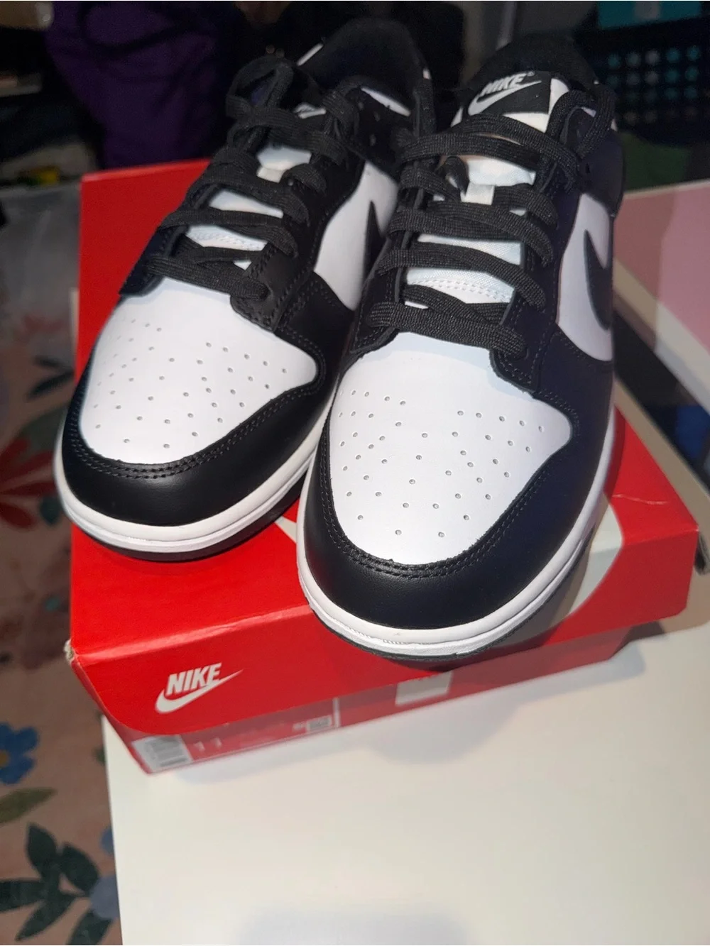 Nike Men’s Dunk Low Pandas Black/White Low-Top Sneakers